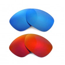 Walleva Polarized Fire Red + Ice Blue Replacement Lenses for Oakley New Crosshair (OO4060/OO6014 Series) Glasses (2012 or later)